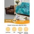 thumbnail image 5 of Turquoise Boho Couch Cover for 2 Cushion Couch, Abstract Art Floral Ethnic Tribal Washable Love Seat Sofa Covers Slipcover, Throw Sofa Covers for Pets, Furniture Protector 71"x102", 5 of 9