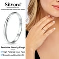 thumbnail image 5 of Silvora 925 Sterling Silver Rings for Women Men, 2mm Eternity Wedding Engagement Ring Polished Stackable Band Ring Jewelry Gift, Size 7, 5 of 8