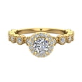 thumbnail image 4 of Round Halo Diamond Engagement Ring for Women Stackable Milgrain Design 18K Gold 0.65 CT TW (G,VS1), 4 of 5