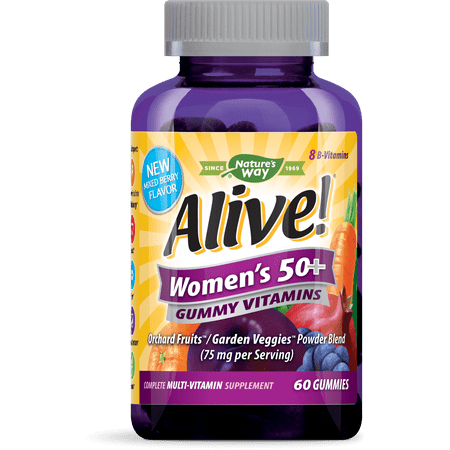 Alive! Womens 50+ Gummy Vitamins Multivitamin Supplements 60 (Best Multivitamin For Women Over 40 Reviews)