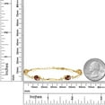 thumbnail image 2 of Gem Stone King 18K Yellow Gold Plated Silver Red Garnet and White Topaz Tennis Bracelet for Women | 4.32 Cttw | Gemstone January Birthstone | Oval Checkerboard 7X5MM | 6 inch + 1 inch Extender, 2 of 3