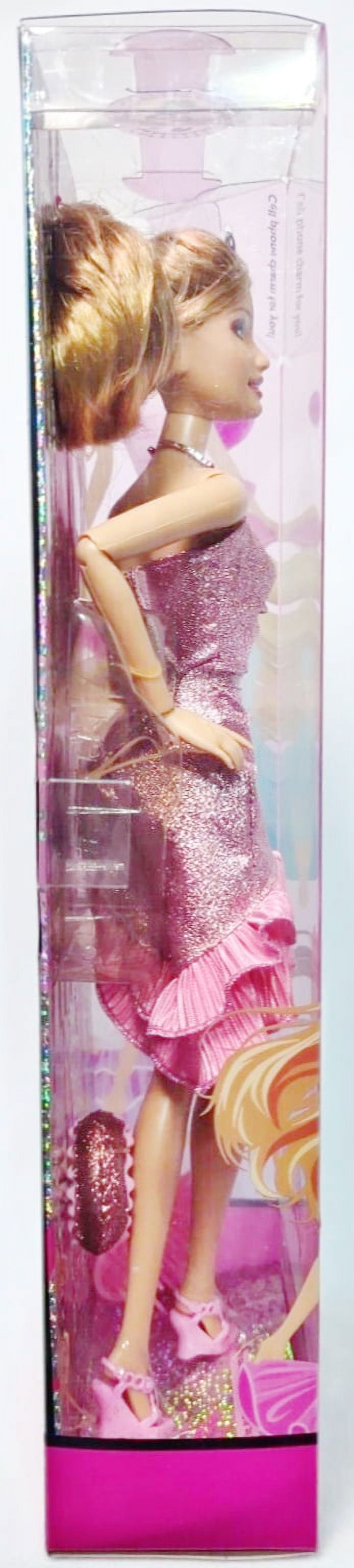 Barbie 2008 Fashion Fever 12 Inch Doll - Summer with Glamour Metallic Pink  Halter Party Dress, Purse, High Heel Shoes and Hairbrush Plus Cell Phone