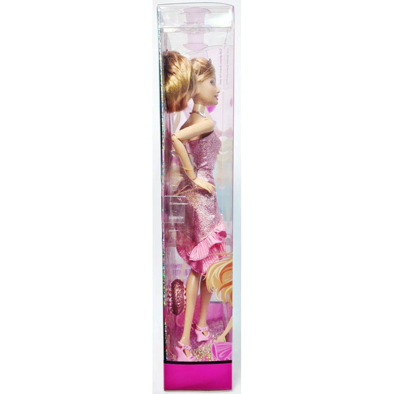 Barbie 2008 Fashion Fever 12 Inch Doll - Summer with Glamour Metallic Pink  Halter Party Dress, Purse, High Heel Shoes and Hairbrush Plus Cell Phone