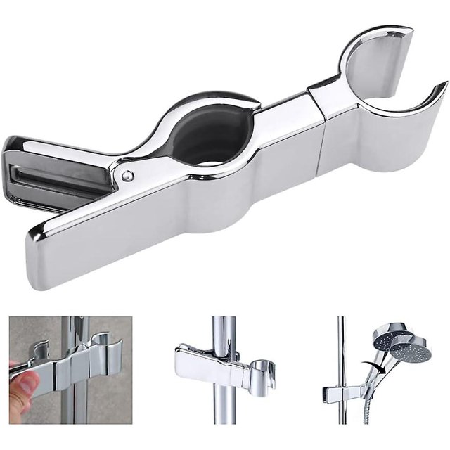Soporte de ducha elevable de aleación de zinc (plata) Soporte de ducha de mano reemplazable Soporte de cabezal de ducha cromado ajustable de 20-29 mm para bañera y baño