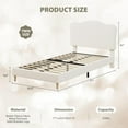 thumbnail image 3 of Huisuilinss Twin Size Bed Frame,Upholstered Bed Frame,Full Bed Frame,Platform Bed Frame With Velvet Scallop Headboard,No Box Spring Needed,Wooden Slats,Noise Free For Girls Boys, 3 of 8