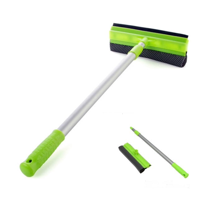 zanvin Window Scraper, Retractable Handle, 2 In 1 Window Cleaning Tool with Doublesided Blade Rubber and Washing Sponge for Glass Doors, Cars, Bathrooms Squeegee for Window Cleaning, Gifts for Him