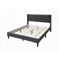 thumbnail image 6 of Elegant Modern Queen Size Bed with Charcoal Brushed Linen Box Design Headboard, 6 of 11
