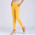 thumbnail image 5 of Oksale Slim Straight Leg Pants for Women with Pockets Petite Pull On Casual Summer Pants Plus Size Stretchy High Waisted Lightweight Pants Yellow 4XL, 5 of 7