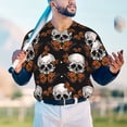 thumbnail image 5 of Lsque Butterfly Skull Pattern Mens Polo Golf Shirts Funny Graphics Shorts Sleeve Button Shirts Baseball T-shirt-XX-Large, 5 of 7