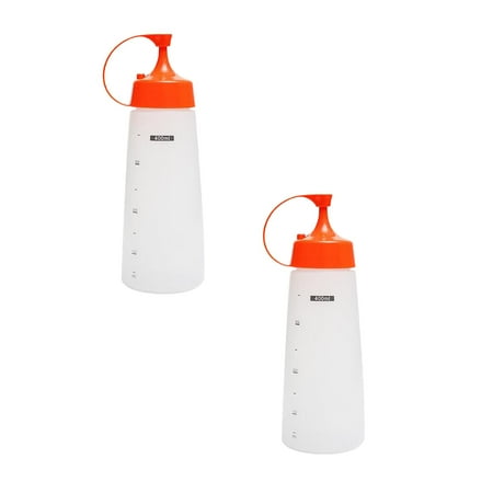 

2 PCS Scale Squeezing Bottle Squeezing Plastic Bottle Dressing kitchen Oil Pot Kitchen Storage Kitchen Organization And Storage kitchenware