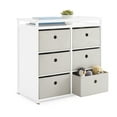 Delta Children Hayes Changing Table with Fabric Bins, Bianca White/Flax
