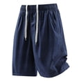 thumbnail image 6 of Yievot Cotton Shorts for Men Drawstring Elastic Waist Plaid Shorts Summer Travel Vacation Shorts, 6 of 8