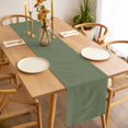 thumbnail image 3 of Table Runner Dresser Scarves 90 Inch Long,Pure Color Green Linen Dining Table Runners, 3 of 9