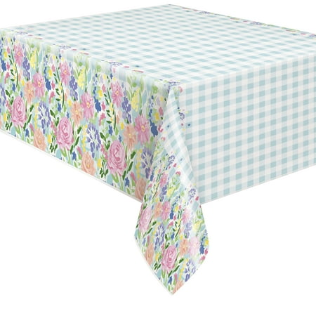 The Pioneer Woman Spring Flowers Plastic Party Tablecloths, 108 x 54 Inch, 4 Count