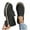 Black, variant on Women's Chunky Sole Flats Faux Suede Round Toe Low Heel Slip-On Casual Platform Shoes with Metal Buckle