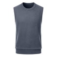 thumbnail image 3 of Zvmxot Crew Neck Sweater Vests for Men Sleeveless Sweater Lightweight Pullover Casual Slim Fit Warm Thermal Tops, 3 of 6