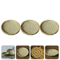 DINHEAROM Dry Fruit Tray Bamboo Assorted Color 3Pcs 6.29X6.29X1.18in
