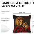 thumbnail image 2 of Lions, roses Linen toss pillowcase Decoration pillowcase Gift preferred 20x20" Cushion cover 4 set Sofa pillowcase Sofa bedroom living room car, 2 of 8
