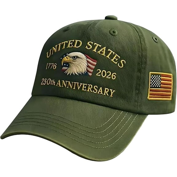 YEPOLERCE United States 250th Anniversary Red Cap, Adjustable Embroidered Baseball Cap for Men and Women