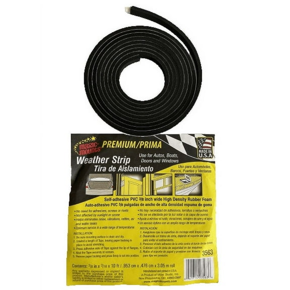 Magic Mounts Premium Weather Strip Foam Adhesive 3/8" x 3/16" x 10 ft.