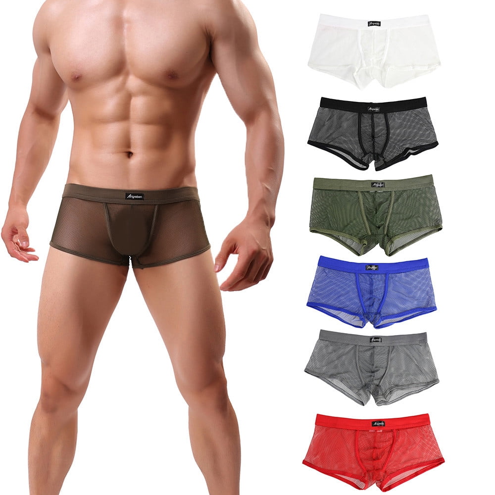 hunpta Mens Elastic Underwear Men Boxer Briefs Shorts Bulge Pouch Soft Underpants 