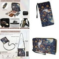 thumbnail image 4 of ZUXONGSY Abstract Cat Daisy Flower Galaxy Print Women's PU Leather Crossbody Satchel & Wallet Set, Multi-Pocket Hobo Purse with Adjustable Shoulder Strap for Shopping Work Business, 4 of 5
