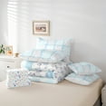 thumbnail image 6 of Homewish Girls Floral Flower Bedding Comforter Set 7-Piece, Blue Checkered King Bedding Sets, Cute Bow Knot Bed Sheets, Breathable Home Decor, 6 of 8