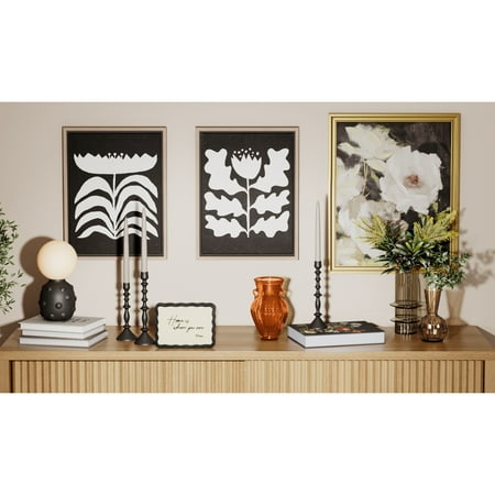 Beautiful Metal Taper Candle Holder by Drew Barrymore, 6, Black