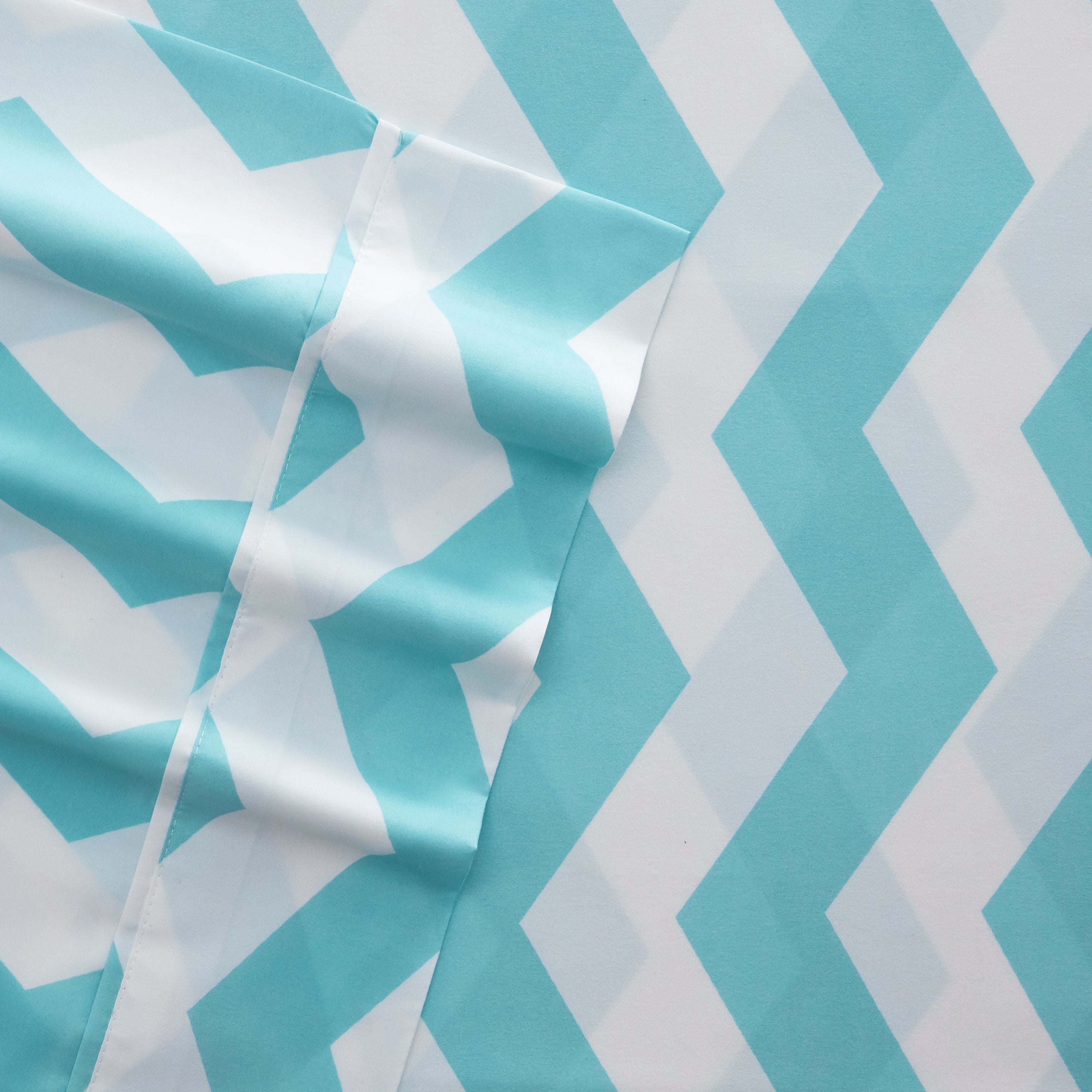 Noble Linens 4 Piece Pattern Microfiber Bed Sheets Set, Turquoise Arrow, Full