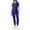 Blue, variant on JGNGSHN Scrubs Set for Women Stretch Zipper Crew Neck Scrub Top & Jogger Pant with 4 Pockets