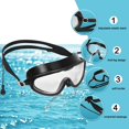 thumbnail image 3 of 1 Uds gafas de natación gran angular, protección UV transparente antivaho impermeable visión ajustable de 180 grados Rojo Verde, 3 of 4