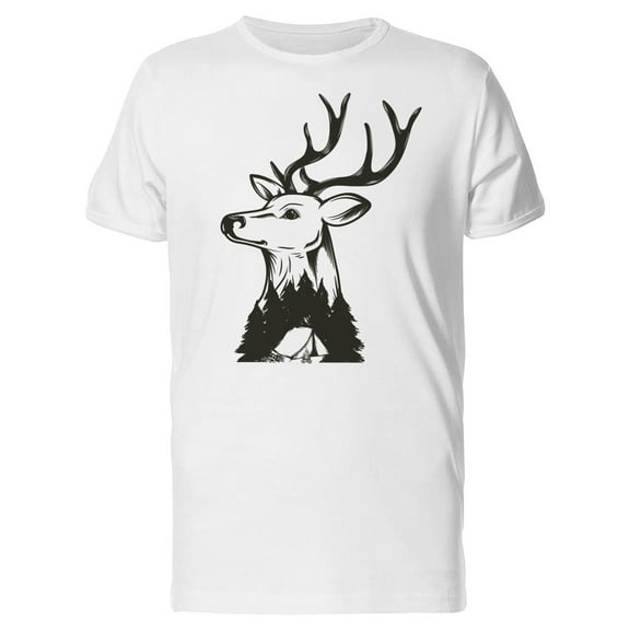 Deer Head With A Cammping Tent Tee Men's -Image by Shutterstock
