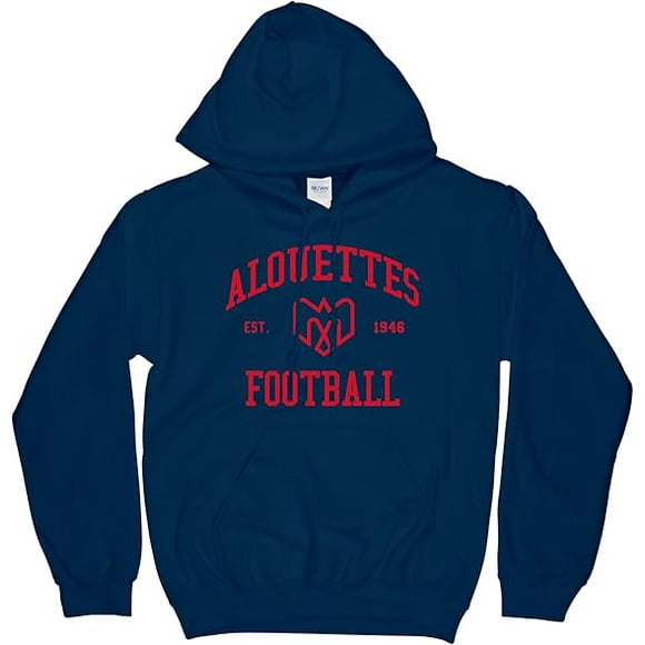 CFL Montreal Alouettes Chandail à Capuchon de Football Bleu Marine Très Grand