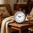 thumbnail image 4 of Silent Non-Ticking Vintage Floral Alarm Clock, Small Desk Clock with Handle, Fuss-Free Easy Read for Bedroom Office Home Decor, 4 of 6