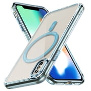 Magnetic Clear Compatible with iPhone XS Max Case, Military Grade Drop Tested, Compatible with MagSafe, Shockproof Protective Hard Back Slim Case for iPhone XS Max, Blue