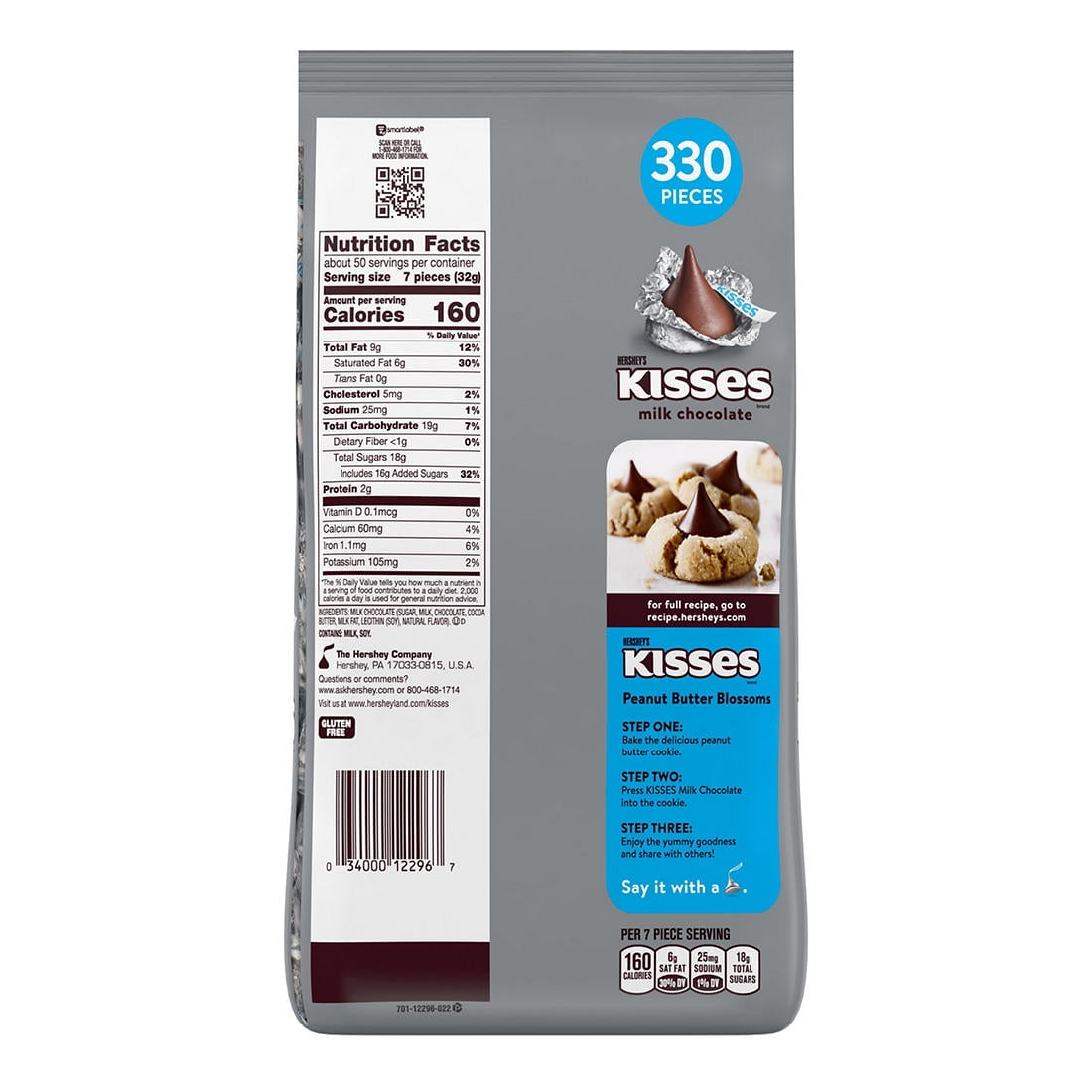 Hersheys Milk Chocolate Kisses,One Size, 330 Pieces 56 oz.