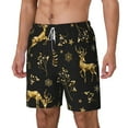 thumbnail image 2 of Balery Christmas Gold Deers1 Mens Swim Trunks Swim Shorts for Men Quick Dry Inseam Beach Shorts with Compression Liner Pocket-Large, 2 of 9