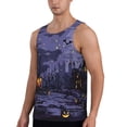 thumbnail image 2 of Gukieu Mystery House Halloween Night Print Men's Quick Dry Fitness Vest, Round Neck Sleeveless Fitness Bodybuilding Top-Medium, 2 of 7