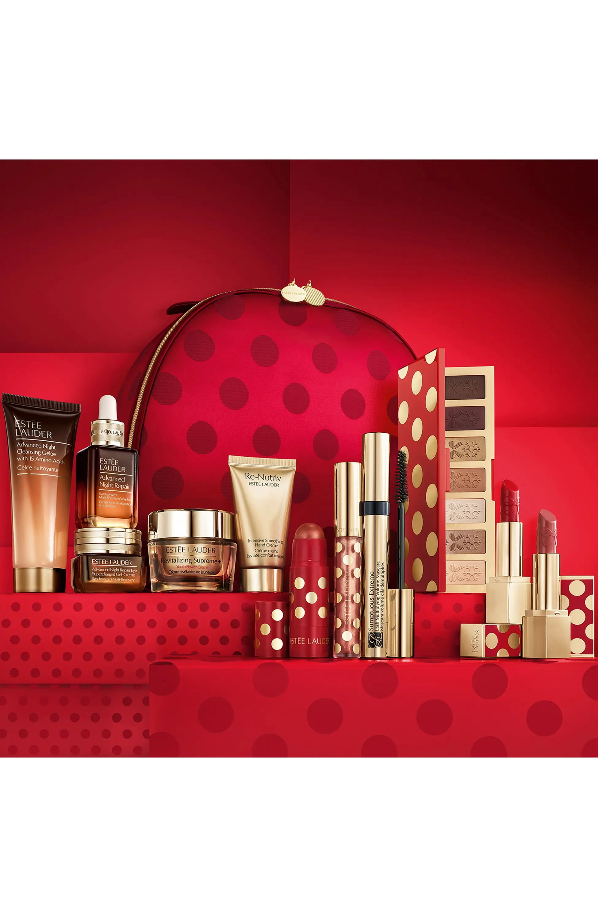 Estée Lauder Holiday Blockbuster Cool (WARM) Skin Care & Makeup Gift Set with 9 Full-Size Favorites & 2 Deluxe Travel Sizes