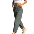 thumbnail image 4 of Women's Sweatpants Lounge with Elastic Waist Ladies' Wide Leg Curved Knife Casual Loose 9-inch Elastic Waist Drawstring Pocket Long Sweatpants Comfy Sweatpants for Women Gifts for Her, 4 of 8