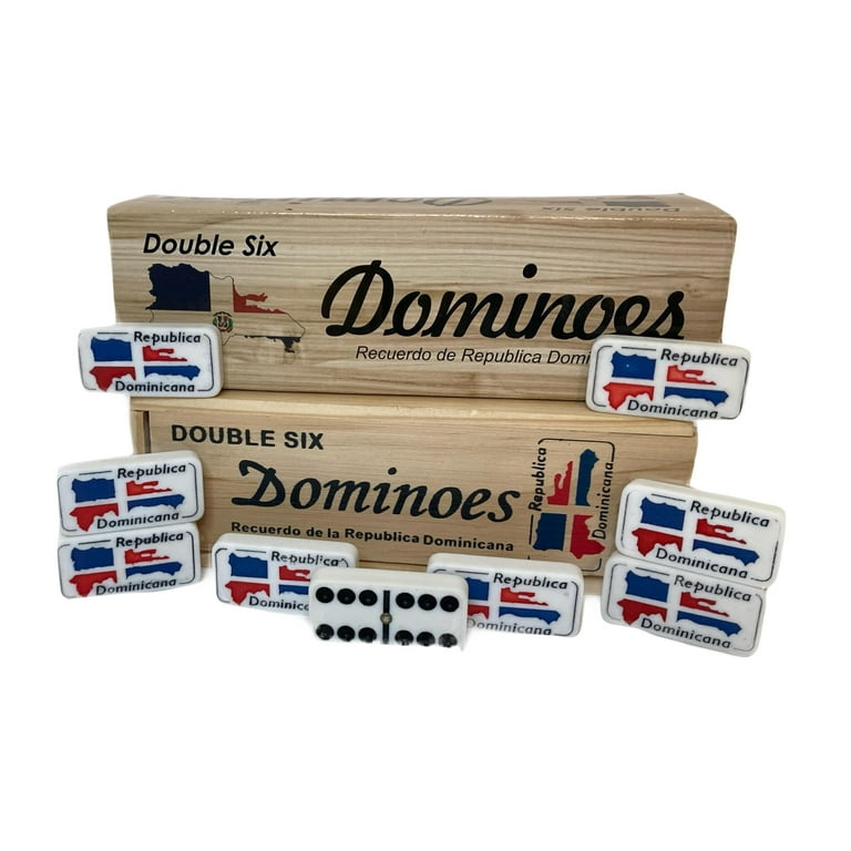 Dominican Republic Country Flag Engraved Dominoes Double Six