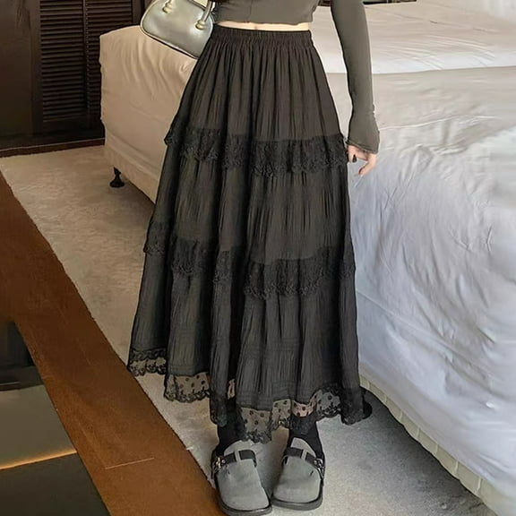 Women's Cake Skirt Lace Skirt Mid Length Tutu Skirt High Waist Large Swing Umbrella Skirt Pleated Skirt Ruffle Mini Skirt Plaid Skirt Poodle Skirt for Girls Midi Pleated Skirt Mesh Skirts for Women