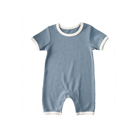 

One opening Newborn Baby Jumpsuit Sleeveless Rib Knit Children´s one-piece Sunscreen