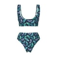 thumbnail image 2 of Honeii Green Christmas Print Socks Print Women’s Bikini Set,Two Piece Swimsuit Bathing Suits,Stylish High Elasticity Swimwear for Beach and Pool, 2 of 7
