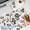 thumbnail image 4 of Long Mouse Pads for Desk,Pioneer Flower Floral Print Pattern Desk Mats on Top Of Desks, Desk Mouse Pad Extra Large with 3mm Non-Slip Base and Stitched Edge for Gaming,Office,Work,Home 31.5"x11.8", 4 of 6