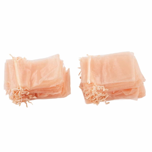 Organza Bags, 10x15cm Jewelry Bags Transparent Appearance Simple Operation Drawstring Design For Party Decoration For Craft Gifts For Wedding Rose Gold,Gold,Pink,Red