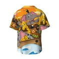 thumbnail image 2 of Naloa Animals on Noah's Ark1 Men's Loose Fit Cuban Collar Short-Sleeve Shirt with Button-down and Chest Pocket for Everyday Wear Outings - Small, 2 of 7