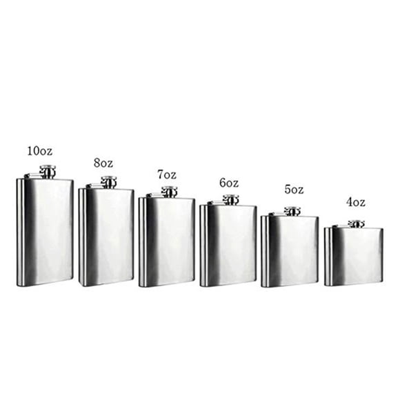 mmirethe 6 8 10 18 oz Flasque en Acier Inoxydable/or/cuir Flasques à Whisky de Poche TYPE7 10 oz