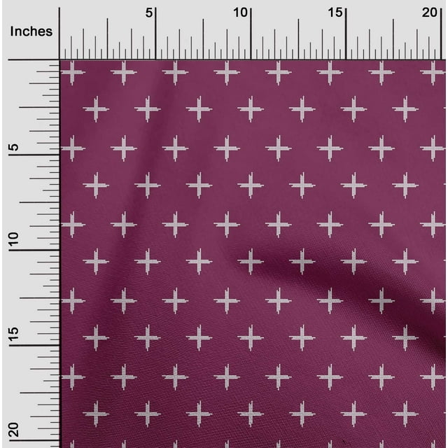 oneOone Viscose Jersey Fabric Plus Sign Kasuri Print Fabric By The Yard 60 Inch Wide