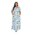 thumbnail image 3 of HVEOO Maxi Dresses for Women Summer Casual Loose Short Sleeve Long Beach Dress with Pocket, 3 of 8